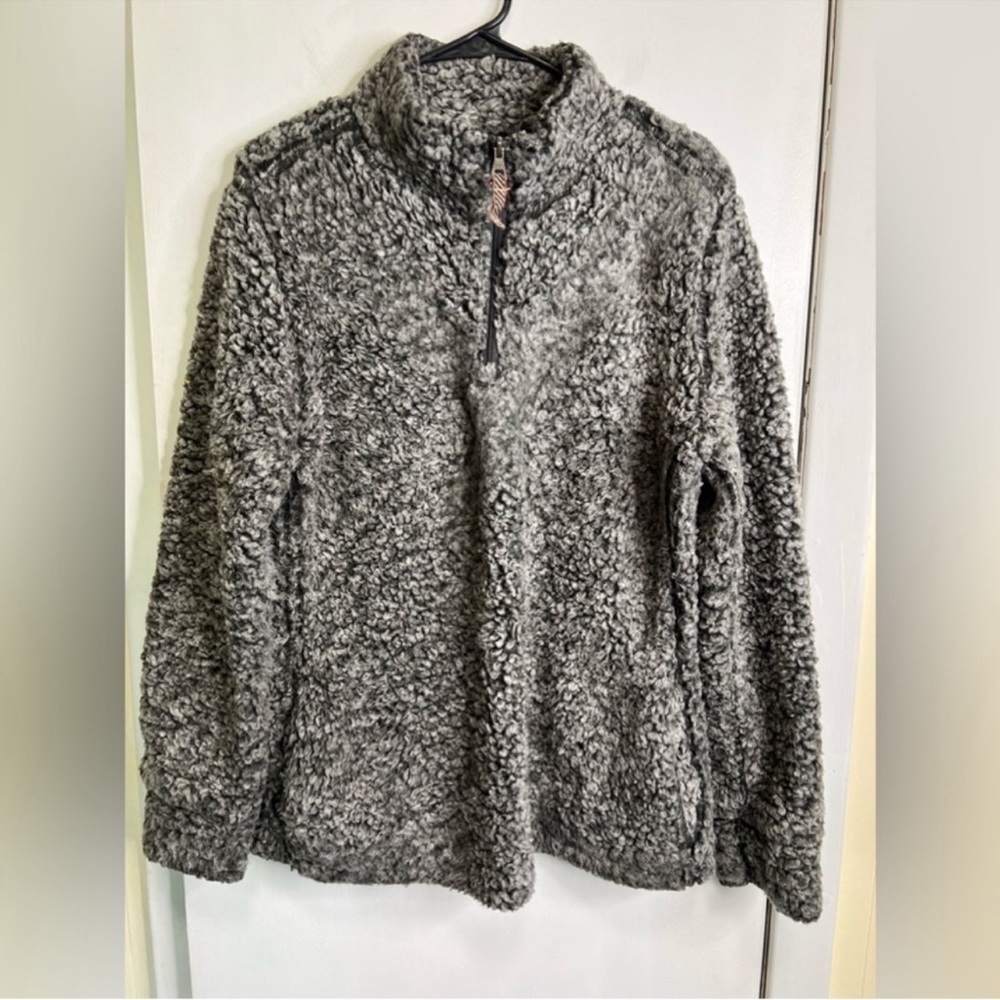 Weatherproof Vintage Grey Teddy Jackey Pullover 3/4 Zip